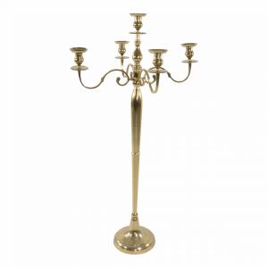 Gouden klassieke kandelaar 5 kaarsen 144 cm Gouden klassieke kandelaar 5 kaarsen 144 cm